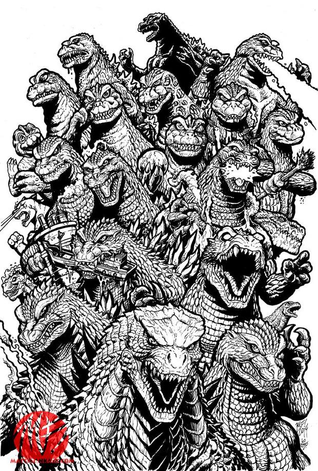 'Godzillas' por Matt Frank