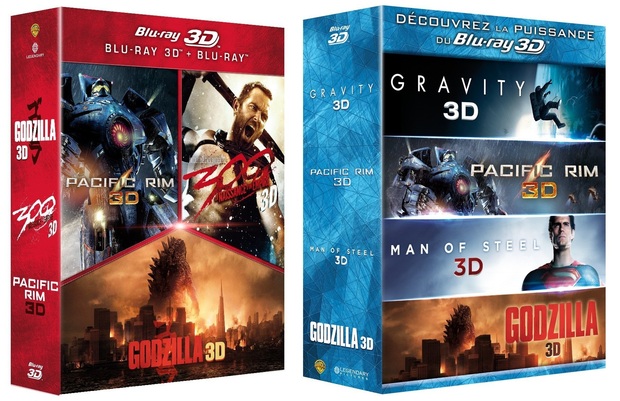 Nuevos packs 3D para Francia (Godzilla, 300: El Origen de un Imperio, Pacific Rim, Gravity, El Hombre de Acero) para el 17 de Septiembre