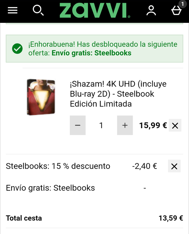 OFERTÓN: Steelbook 4K Shazam por 13,59 en Zavvi (envío gratis)