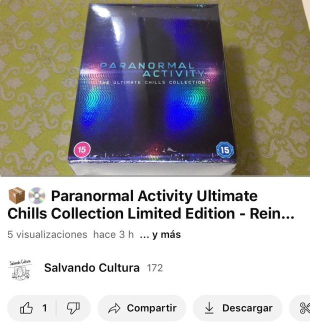 Unboxing - Paranormal Activity: The Ultímate Chills Collection - Edición Reino Unido (UK) - Blu-ray