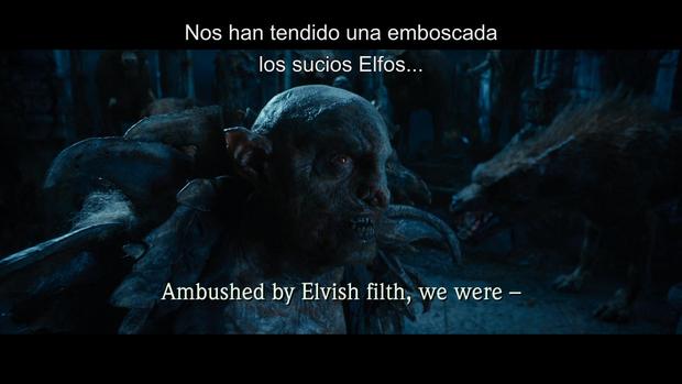 Así es como se ven los subtítulos en El Hobbit...