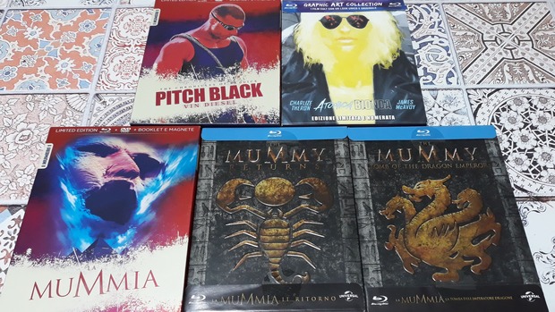 Trilogía "La Momia"; "Atomic Blonde"; "Pitch Black" (ediciones Italia)