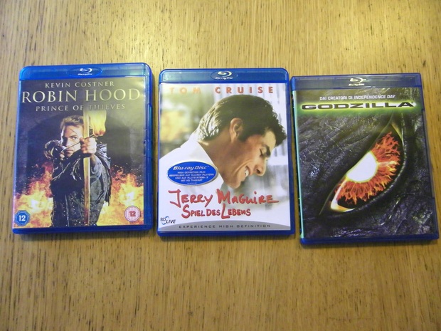 Robin Hood, Jerry Maguire & Godzilla - ediciones extranjeras con idioma español