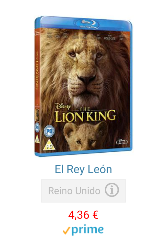 El Rey León (Acción real) Oferta Amazon ES