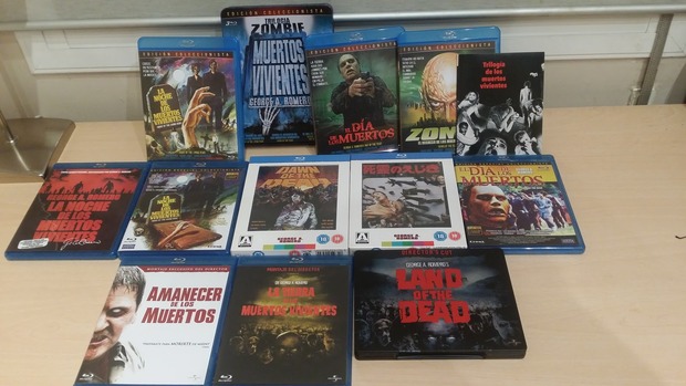 Trilogia Zombie con otras películas George A Romero, incluyendo ediciones Arrow