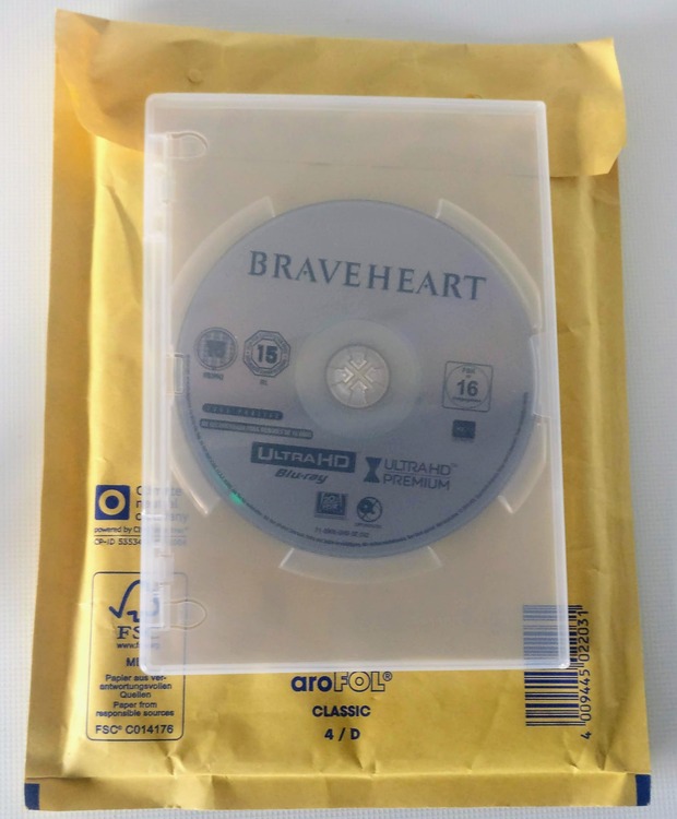 Recibido el disco de sustitución de Braveheart en 4K