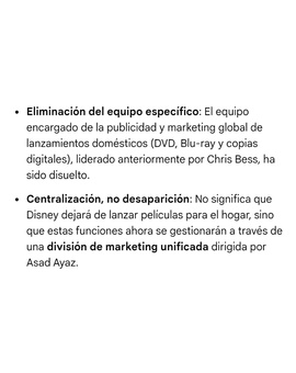 Cambios en Disney...