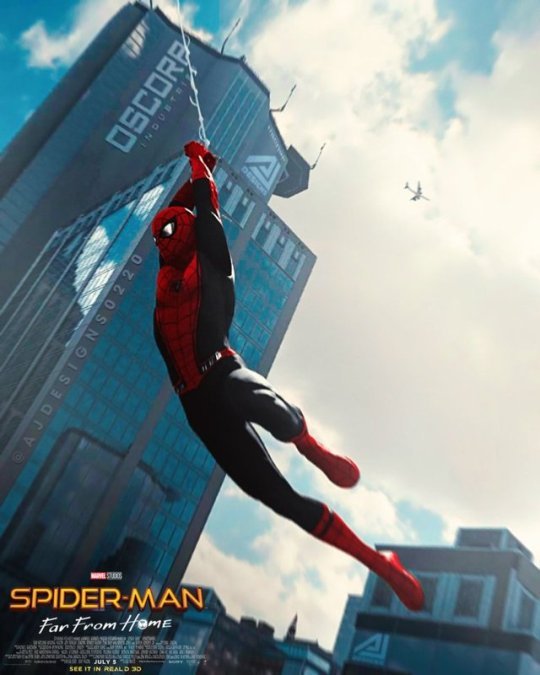 Spider-Man: Far From Home (2019) concept poster art by AJ Designs