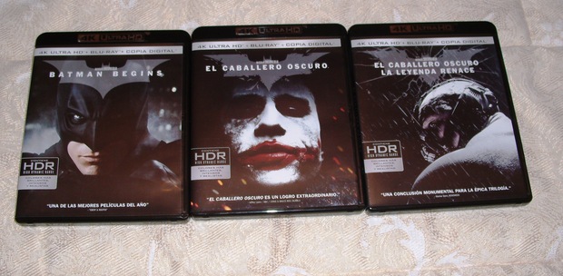 Trilogía 4k El Caballero Oscuro - 3 discos en cada película.