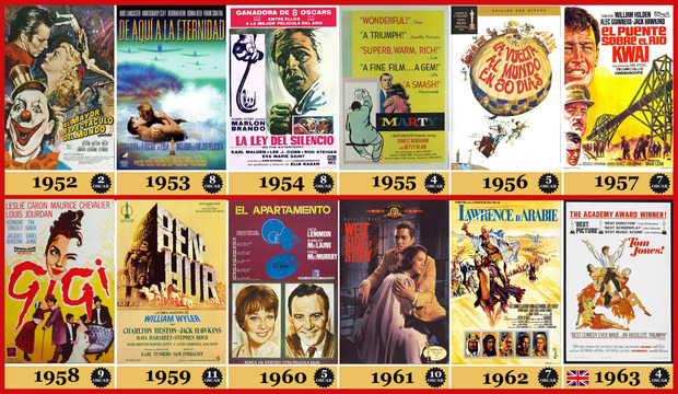 1952-1963 Los Oscar a la Mejor Película