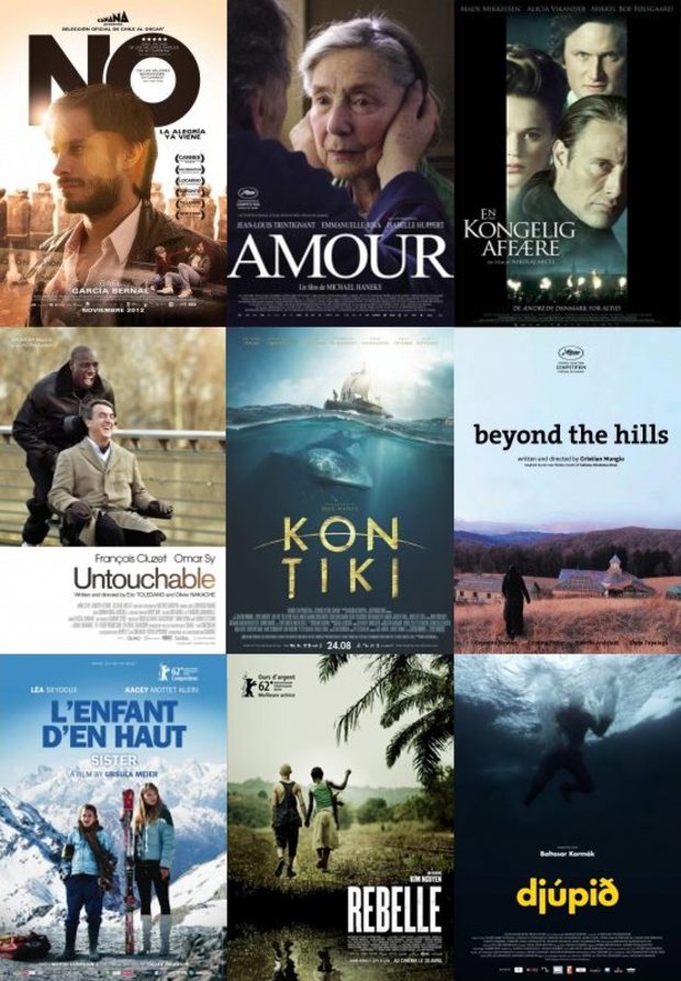 Lista de las nueve películas preseleccionadas por la Academia que optan al Oscar a la Mejor película de habla no inglesa: España se queda fuera con Blancanieves.