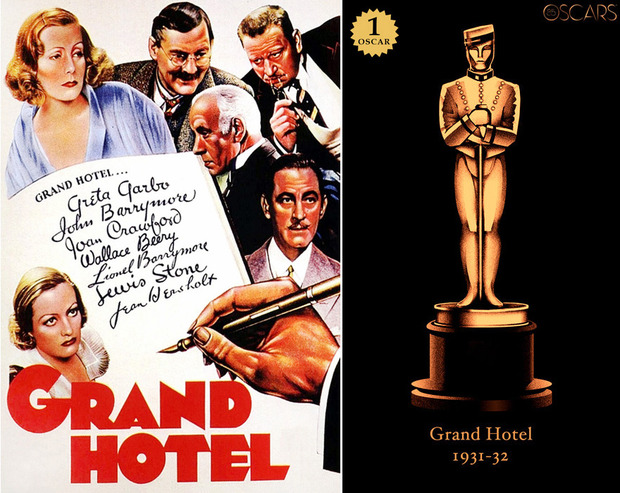 1931-32 Grand Hotel, ganadora del Oscar a Mejor Película y diseño de la estatuilla por el dibujante Olly Moss