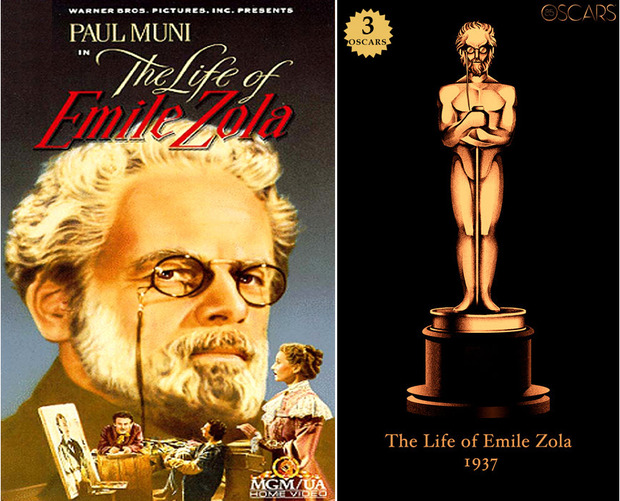 1937 The Life of Emile Zola, ganadora del Oscar a Mejor Película y diseño de la estatuilla por el dibujante Olly Moss