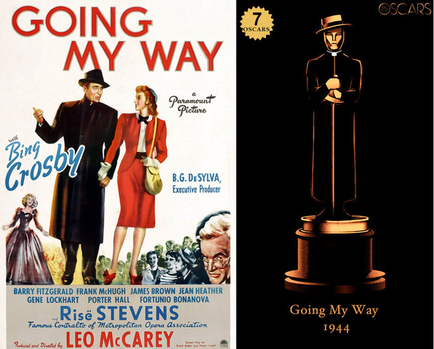 1944 Going My Way, ganadora del Oscar a Mejor Película y diseño de la estatuilla por el dibujante Olly Moss