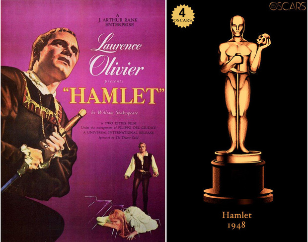 1948 Hamlet, ganadora del Oscar a Mejor Película y diseño de la estatuilla por el dibujante Olly Moss