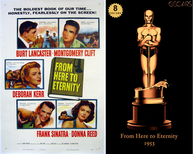 1953 From Here to Eternity, ganadora del Oscar a Mejor Película y diseño de la estatuilla por el dibujante Olly Moss
