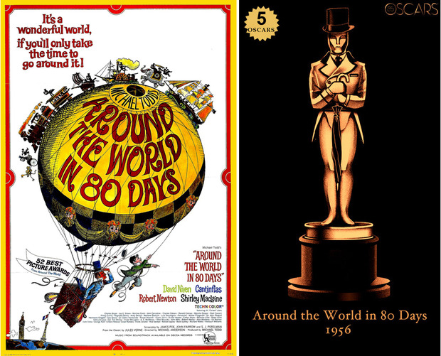 1956 Around the World in 80 Days, ganadora del Oscar a Mejor Película y diseño de la estatuilla por el dibujante Olly Moss