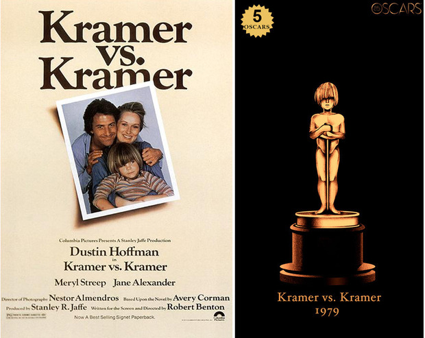 1979 Kramer vs. Kramer, ganadora del Oscar a Mejor Película y diseño de la estatuilla por el dibujante Olly Moss