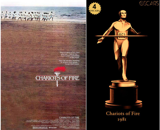 1981 Chariots of Fire, ganadora del Oscar a Mejor Película y diseño de la estatuilla por el dibujante Olly Moss