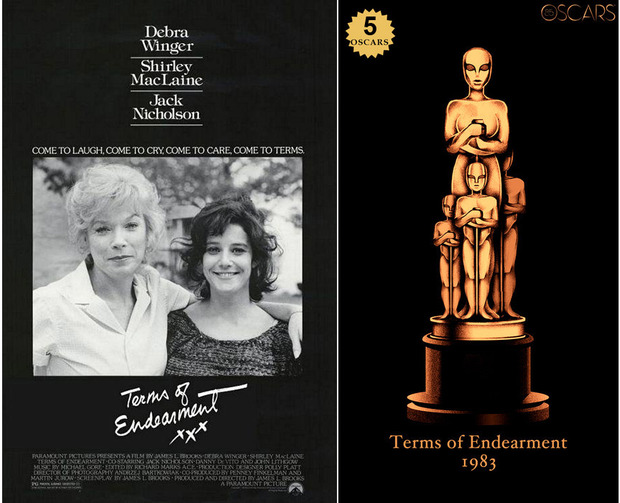 1983 Terms of Endearment, ganadora del Oscar a Mejor Película y diseño de la estatuilla por el dibujante Olly Moss