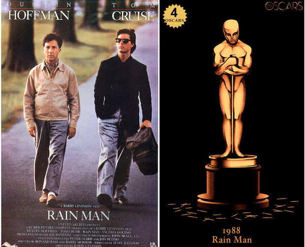 1988 Rain Man, ganadora del Oscar a Mejor Película y diseño de la estatuilla por el dibujante Olly Moss