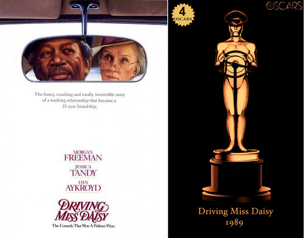 1989 Driving Miss Daisy, ganadora del Oscar a Mejor Película y diseño de la estatuilla por el dibujante Olly Moss