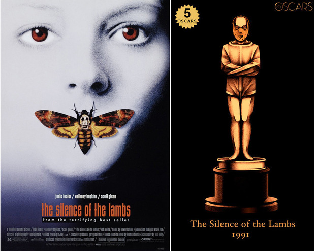 1991 The Silence of the Lambs, ganadora del Oscar a Mejor Película y diseño de la estatuilla por el dibujante Olly Moss