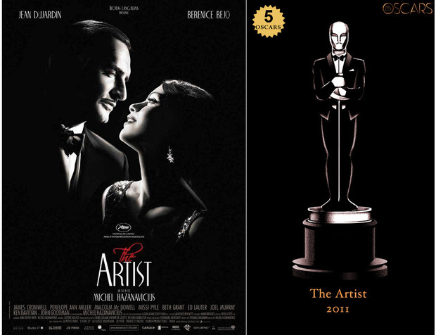 2011 The Artist, ganadora del Oscar a Mejor Película y diseño de la estatuilla por el dibujante Olly Moss
