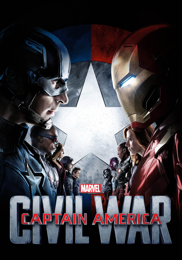 Nuevo cartel de Capitán América: Civil War. Esta vez Iron Man lleva su casco