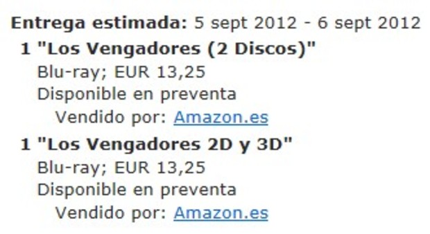 Cancelaciones Amazon (12/07/2012) - Los Vengadores a 13,25€ (Steelbook y 3D)