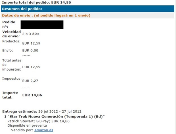 Cancelaciones Amazon (12/07/2012) - Star Trek Nueva Generacion 1ª Temp a 14,86€