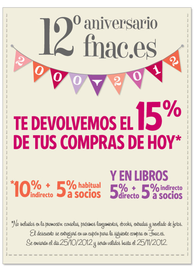 Aniversario Fnac.es - Devuelven hasta el 15%