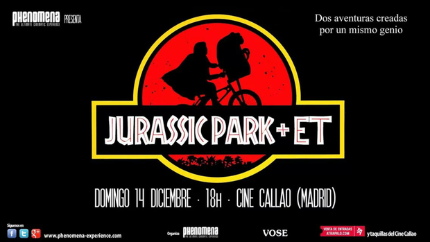Jurassic Park + ET en Diciembre en Phenomena en Madrid y Barcelona