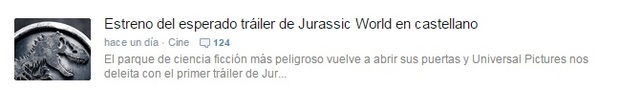 124 comentarios en menos de 24 horas, había ganas de Jurassic World