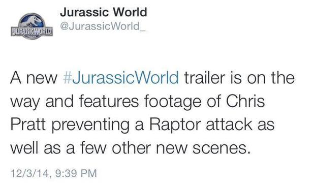 Scified dice que otro trailer de Jurassic World viene en camino!!!