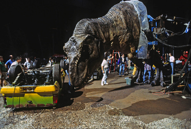 Es real, esta vivo!!!: impresionante foto del redaje de Jurassic Park