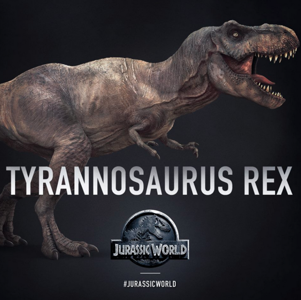 'Rexy' retoma retoma su color original en la página web, muy lejos del Rex verdoso de 'Jurassic Park III':