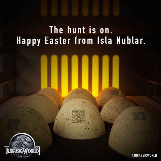 Nueva imagen promocional: Comienza la búsqueda. Feliz Pascua desde Isla Nublar. #JurassicWorld 
