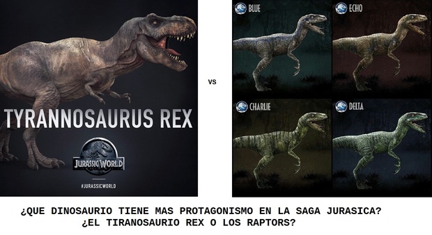 Debate: ¿Que dinosaurio tiene mas protagonismo en toda la saga Jurasica, el Rex o los Raptors?