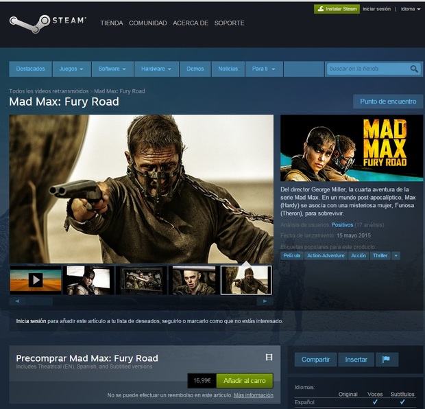 STEAM: La plataforma digital de Valve ahora también vende peliculas