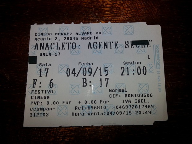 Anacleto Agente Secreto: Mi critica y mi entrada (Pequeños Spoilers)