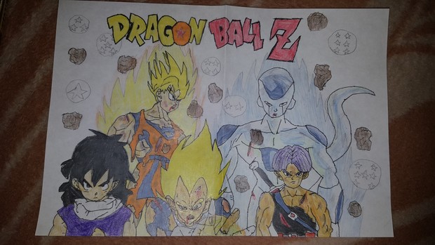 Dibujo Dragon Ball Z de cuando era un comino 