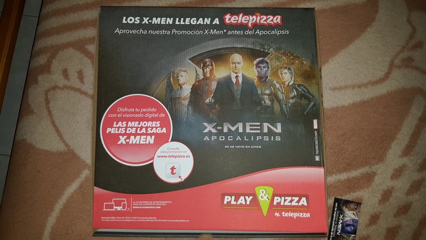 X Men Apocalipsis: Caja tuneada con imagenes de la pelicula en Telepizza