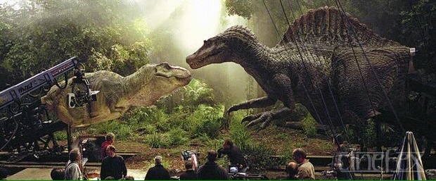 Foto de los animatronics de Jurassic Park 3