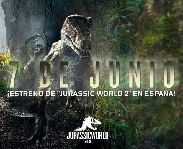 Jurassic World 2 adelanta su fecha de estreno en España al día 7 de Junio de 2018