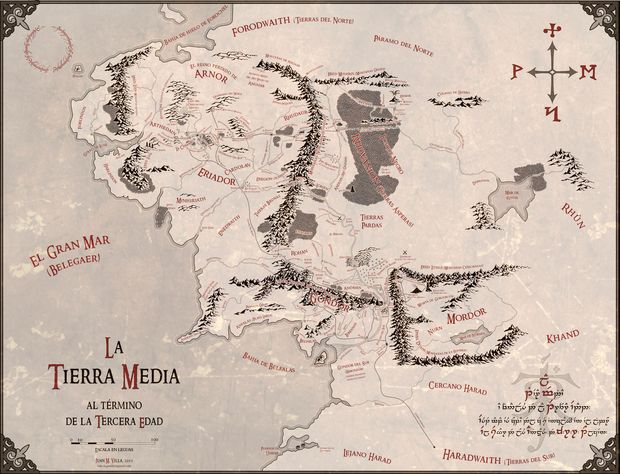 Fantástico mapa de la Tierra Media en alta resolución y en español