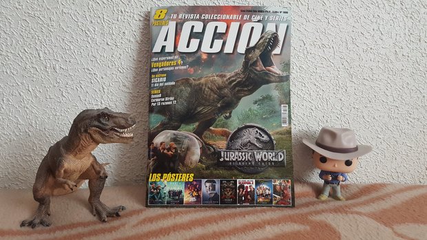 Acción Cine mes Junio 2018 con portada, poster y reportajes de Jurassic World El Reino Caido: Mi Compra 24-05-2018