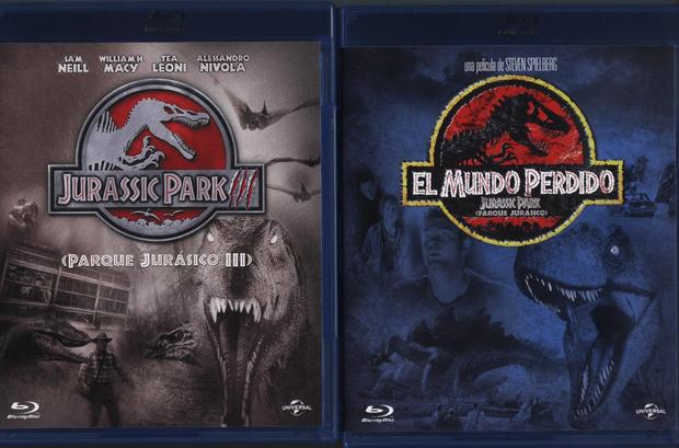 El Mundo Perdido y Jurassic Park 3: Caratulas delanteras ediciones individuales