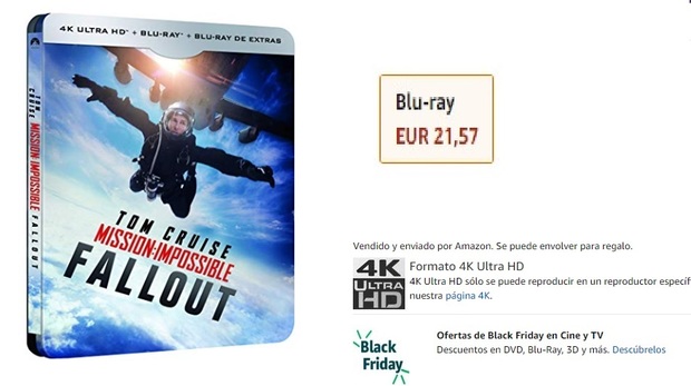 Mision Imposible Fallout Steelbook 4K por 21.57 Euros en Amazon