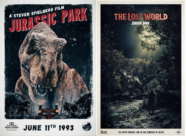 Posters de Jurassic Park y El Mundo Perdido